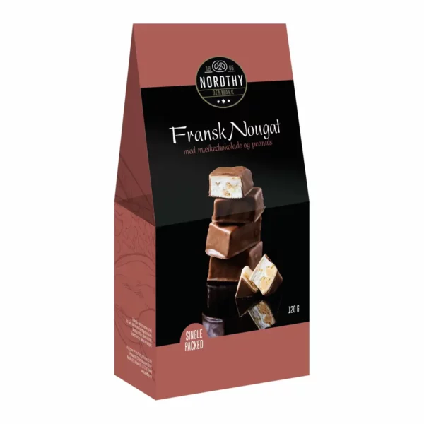 Nordthy Fransk Nougat Mælkechocolade & Peanuts 120g