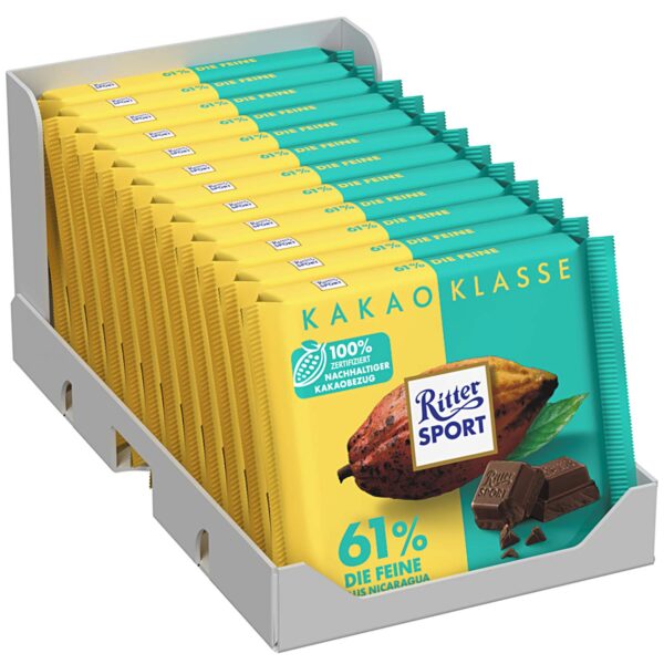 Ritter Sport Kakao Klasse 61% Die Feine aus Nicaragua 100g