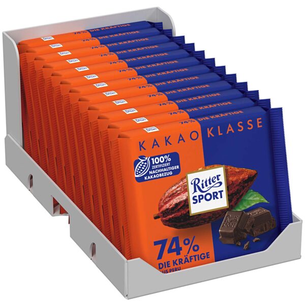 Ritter Sport Kakao Klasse 74% Die Kräftige aus Peru 100g