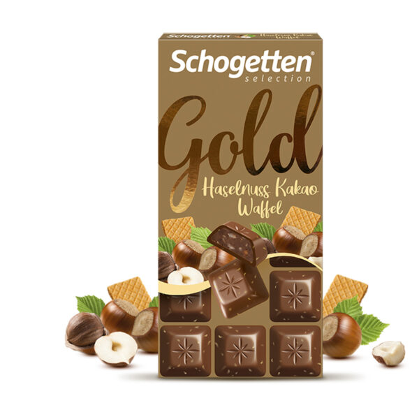 Schogetten Selection Gold Haselnuss Kakao Waffel 100g